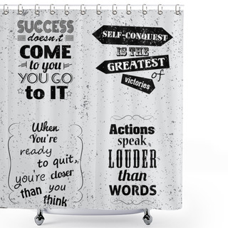 Personality  Set Of Motivational Quotes Shower Curtains