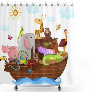 Personality  Noah's Ark Shower Curtains