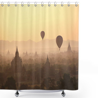 Personality  Silhouette Of Hot Air Balloons Shower Curtains