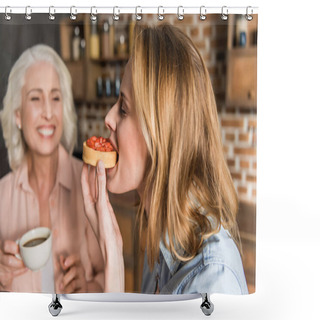 Personality  Two Women During Lunch Shower Curtains