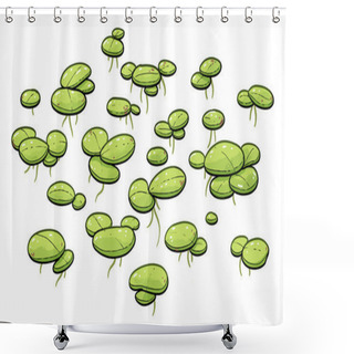 Personality  Common Duckweed Illustration, Drawing, Colorful Doodle Vector Shower Curtains
