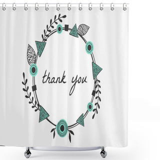 Personality  Tribal Frame Typographic Design Shower Curtains