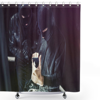 Personality  Burglars Breaks Into House At Night Shower Curtains