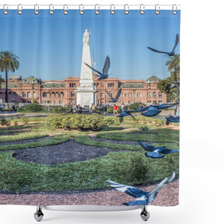 Personality  Plaza De Mayo In Buenos Aires, Argentina. Shower Curtains