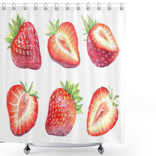 Personality  Strawberry Isolated Collection Shower Curtains