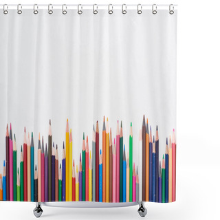 Personality  Bright Color Sharpened Pencils Isolated On White Shower Curtains