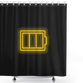 Personality  Battery Outline In A Circle Yellow Glowing Neon Icon Shower Curtains