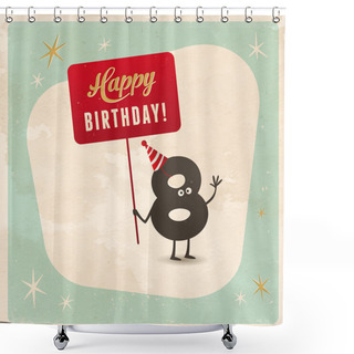 Personality  Funny 8th Birthday Card Shower Curtains