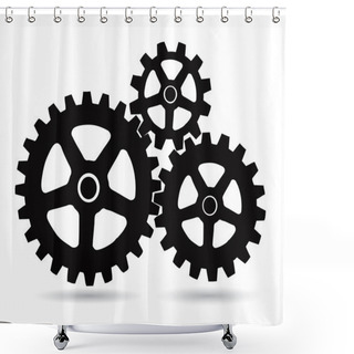 Personality  Gears On A White Background Shower Curtains