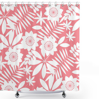 Personality  Simple Tropical Floral Design Seamless Pattern  Shower Curtains