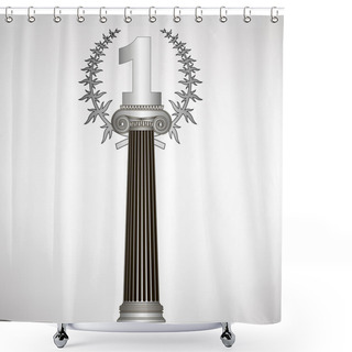 Personality  Greece Column, Laurel Wreath And Number. Eps10 Vector Illustration Shower Curtains