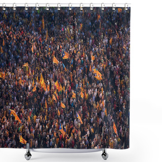 Personality  Barcelona Rally For Independence Shower Curtains