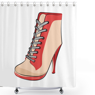Personality  Sneaker Wedges Sketchy Colored Vector Icon Shower Curtains