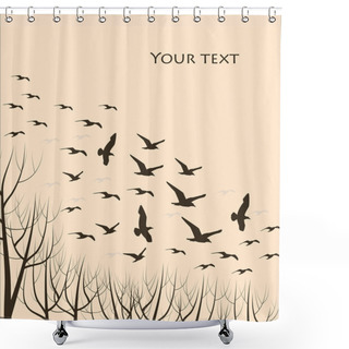 Personality  Flying Birds, Silhouettes Shower Curtains
