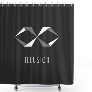 Personality  Geometric Illusion Logo Shower Curtains