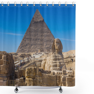 Personality  Picturesque View Of Famous Pyramid Shower Curtains