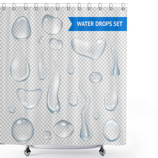 Personality  Water Drops Realistic Shower Curtains