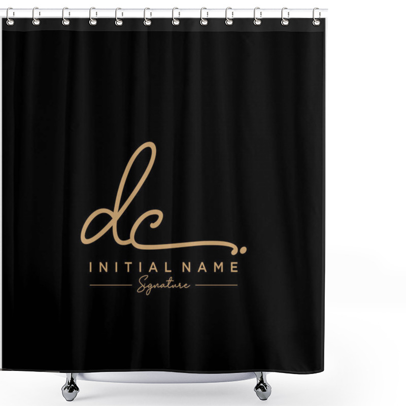 Personality  Letter DC Signature Logo Template Vector Shower Curtains