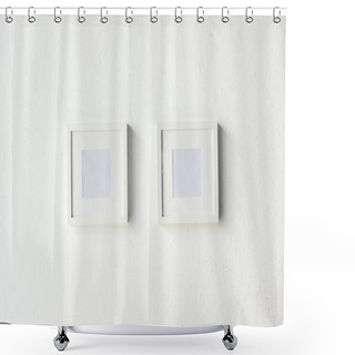 Personality  Empty Photo Frames Hanging On Wall Shower Curtains