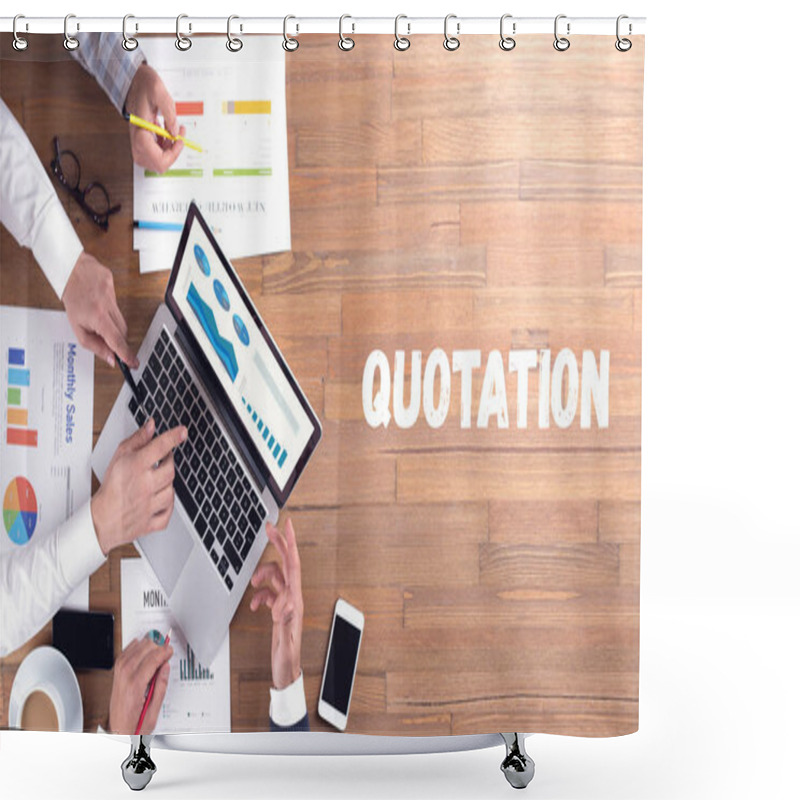 Personality  QUOTATION word concept on desk background shower curtains