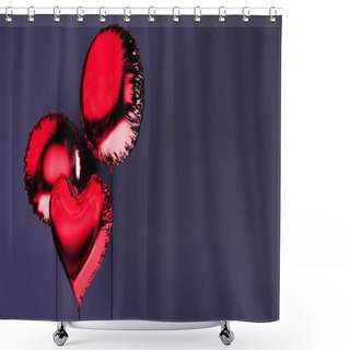 Personality  Balloons For Decoration Of Weddings 3D Rendering Shower Curtains