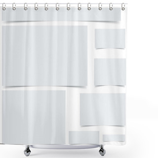 Personality  Standard Sized Blank Web Banners With Curled Edges Effect Shower Curtains