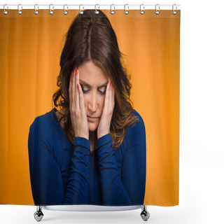 Personality  Depressed, Gloomy Woman Shower Curtains