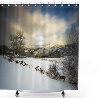 Personality  Snow Storm At Piornedo, Spain Shower Curtains