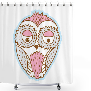 Personality  Cartoon Style Animals. Vector Isolated Object. Cartoon Character. Shower Curtains
