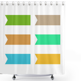 Personality  Set Of Empty Colorful Ribbons With Copy Space On White Background Shower Curtains