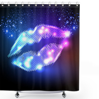 Personality  Vector Lips For Your Poster Shower Curtains