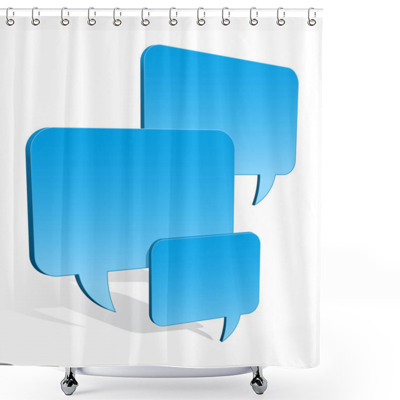 Personality  3d speech bubbles collection hovering shower curtains