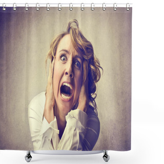 Personality  Scared Screaming Woman Shower Curtains