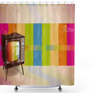 Personality  Retro Media. Vector Illustration Shower Curtains