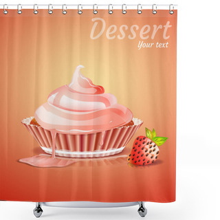 Personality  Birthday Cake, Vector Design Shower Curtains