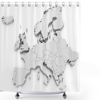 Personality  Euro Map Shower Curtains