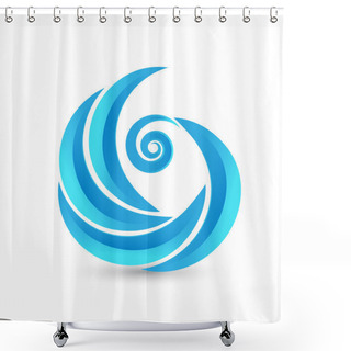 Personality  Swirly Waves Logo Vector Shower Curtains