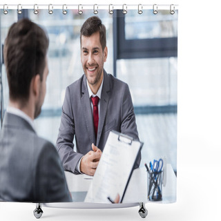 Personality  Businessmen At Job Interview  Shower Curtains