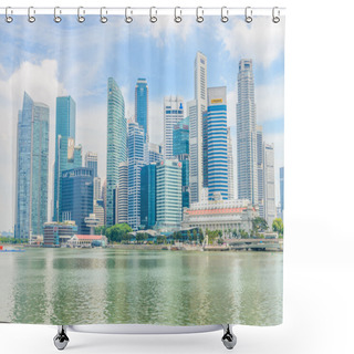 Personality  SINGAPORE - JUNE 22: Urban Landscape Of Singapore. Skyline And M Shower Curtains
