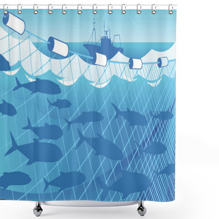 Personality  Fishing In The Sea Shower Curtains
