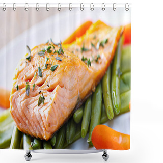 Personality  DeliciousFillet Of Salmon. Shower Curtains