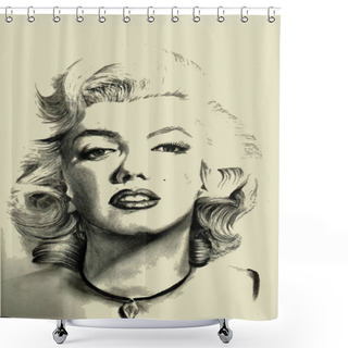 Personality  Marilyn Monroe Vintage Sketch Shower Curtains