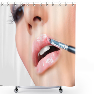Personality  Professional Make-up. Lipgloss. Lipstick Shower Curtains
