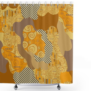 Personality  Seamless Pattern Abstract Klimt Shower Curtains
