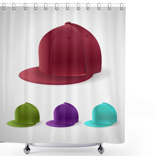 Personality  Fashion Caps, Vector Illustration Shower Curtains