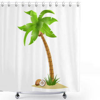 Personality  Palm Tree And Coconuts Shower Curtains