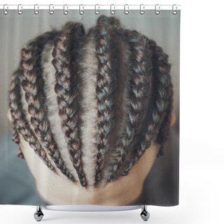 Personality  Men Cornrows Braids For Men, Hair Braided, Close-up Shower Curtains
