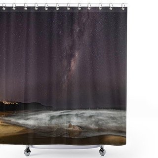 Personality  Stars And The Milky Way Night Sky Taken From Killcare Beach On The Central Coast Of NSW, Australia. Shower Curtains