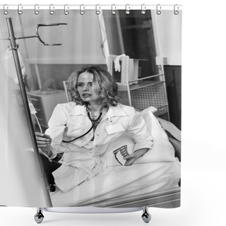 Personality  Young Doctor In Hospital Shower Curtains