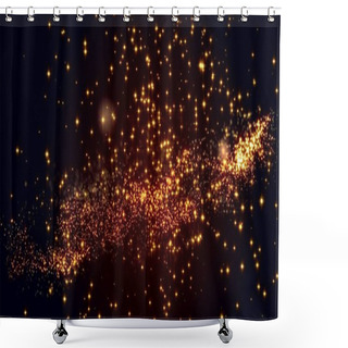 Personality  Golden Confetti Bokeh Lights On The Black Chinese New Year Texture. Shower Curtains
